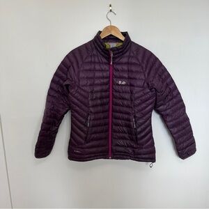 Rab women’s down jacket in Purple Green Size M